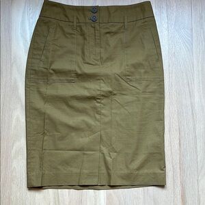 Banana Republic Olive/Bronze Pencil Skirt Knee-Length Casual size 0